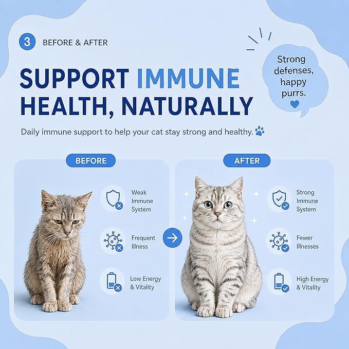 PAWLI Immune Support Lickable Cat Treats, Squeeze Cat Treats for Daily Immune Health & Vitality, Cat Treats with Vitamins & Nutrients, Grain-Free, 7 Count (3.5 oz Total)