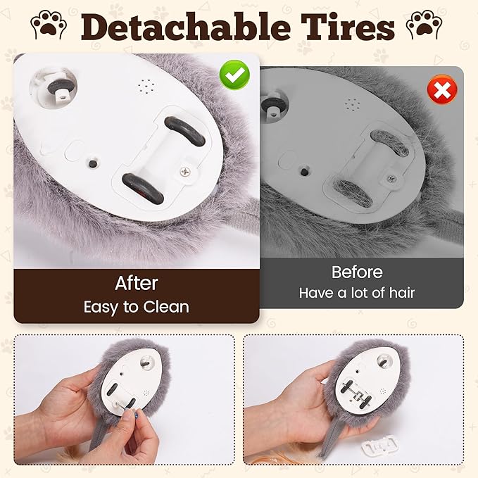Pawingcat Moving Cat Toy Squeaky Cat Mouse Toy Automatic Interactive Cat Toys for Indoor Cats Mouse Toys for Cats with Wagging Tail