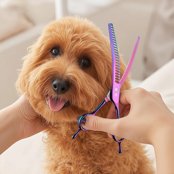 Dream Reach Dog Chunker Scissors - Dog Blending Thinning Cat Grooming Chunkers Shear Rainbow 8"