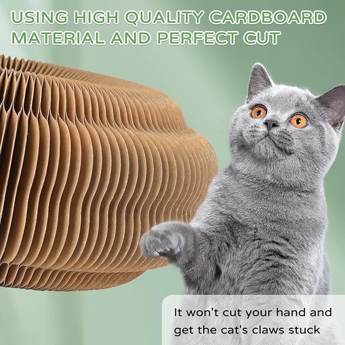 Goosheep 2Pack Magic Organ Cat Scratching Board Cat Accordion Toy Cats Scratching Post Ball Track, Kitten Fun Intelligence Physical Exercise Educational Toy