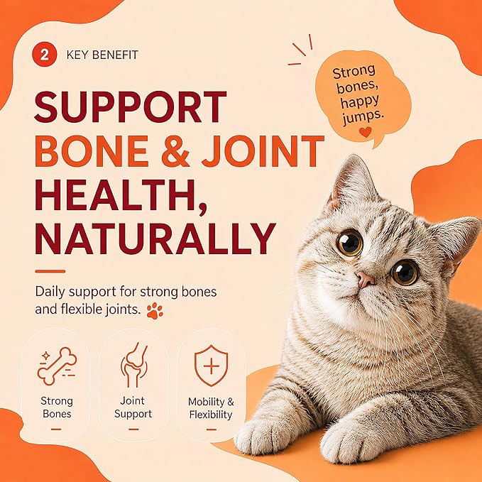 PAWLI Bone & Joint Lickable Cat Treats, Squeeze Cat Treats with Glucosamine for Joint Support & Mobility, Cat Treats for Joint Health, Grain-Free, 7 Count (3.5 oz Total)