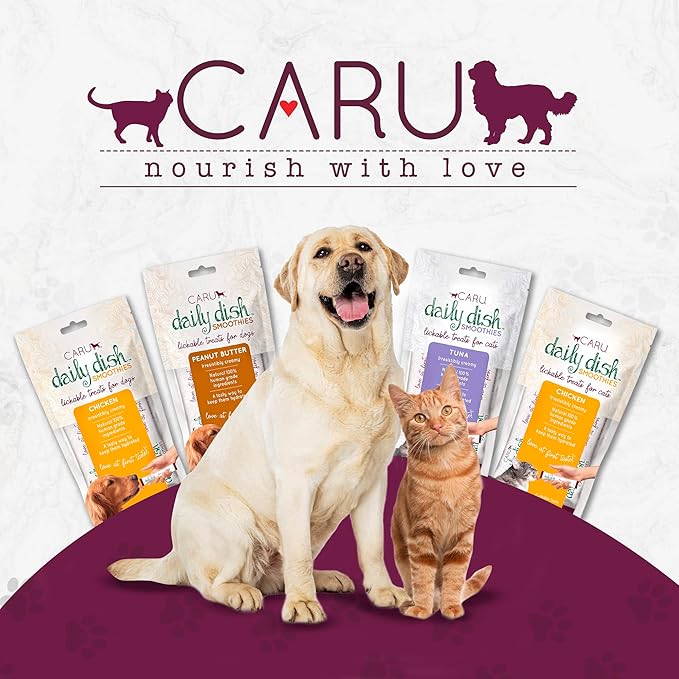 Caru - Daily Dish Smoothies - Lickable Tuna Cat Treat - 4 Pouches Per Pack - Pack of 6