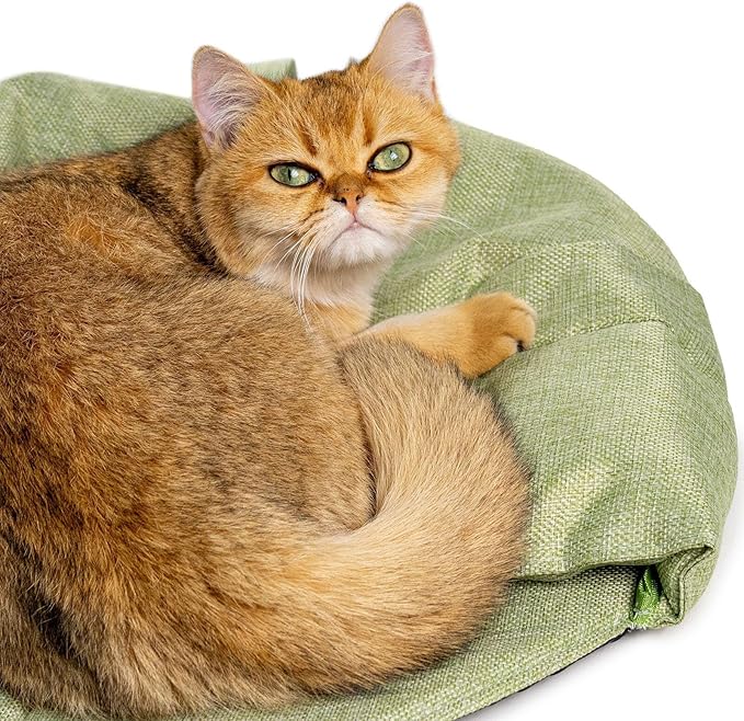 Indoor Cats Cave Bed with Leaves Shape Design Fabric Rest Bed Sleep Bag for Kittens and Winter Autumn Essential Furniture