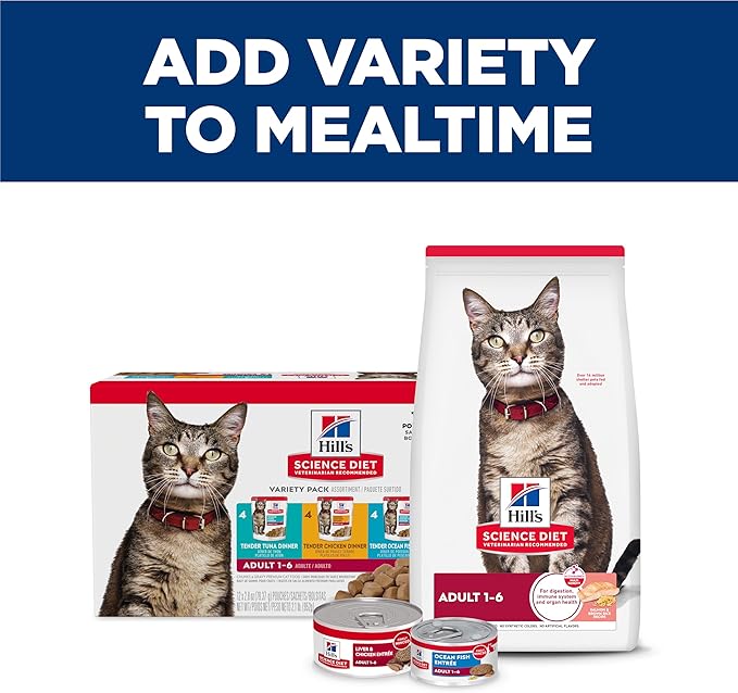 Hill's Science Diet Adult 1-6 Wet Cat Food, Liver & Chicken, 5.5 oz. Cans, 24-Pack