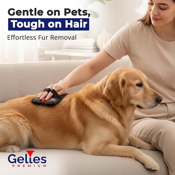 Pet Hair Removal Gloves for Dogs & Cats – Reusable Electrostatic Pet Hair Remover Glove, 2-in-1 Pet Grooming Glove & Pet Fur Remover for Furniture, Couch, Car, Carpet, Laundry & Clothes
