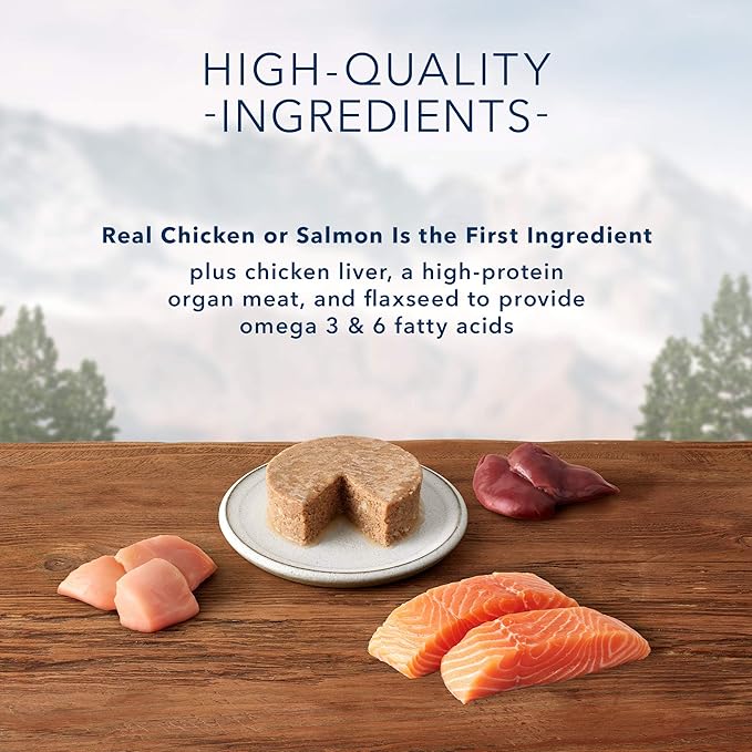 Blue Buffalo Wilderness High Protein Grain Free, Natural Kitten Pate Wet Cat Food Variety Pack, Chicken, Salmon, 3-oz Can, 24 Count