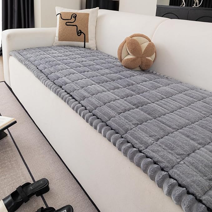 Anti-Slip Sofa Cushion, Washable Couch Cover Cat Mat Pet Pad Blanket for Furniture Protector Customizable Sofa Slipcover Pets Friendly(70x70cm(28x28inch), Light Gray)