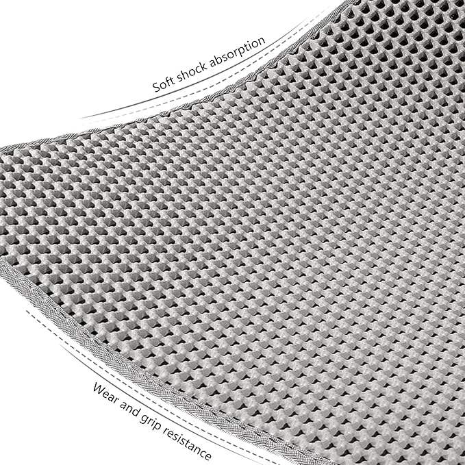 Cats Litter Mat, Cats Litter Trapping Mat, Honeycomb Layer Design, Less Waste Litter Trapping Mat Less Waste Cats Litter Mat Litter Trapping Tray, Pink-45 x 30cm