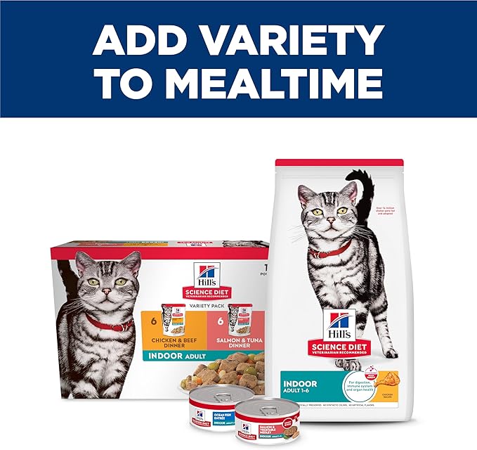 Hill's Science Diet Adult 1-6 Indoor Wet Cat Food, Ocean Fish, 5.5 oz. Cans, 24-Pack
