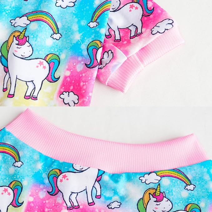 Dog Colorful Unicorn T Shirts Rainbow Pattern Printed Pet Shirt Softable Pajamas for Large Dog (L,Colorful)