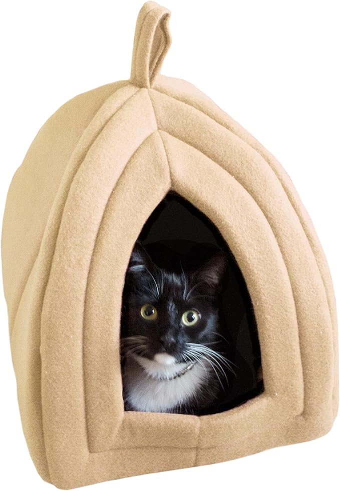 Cat House - Indoor Cat Bed with Removable Foam Cushion - Pet Tent for Kittens, Rabbits, Guinea Pigs, and Other Small Animals by PETMAKER