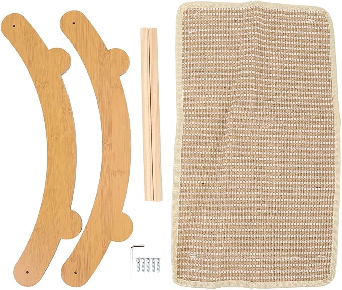 Cat Hammock Chair Scratch Cat Scratching Hammock Wooden Cat Rest Lounge Bed Portable Beach Chair Cat Hammock Furniture Protector Cat Scratcher Bed for Home (Medium)