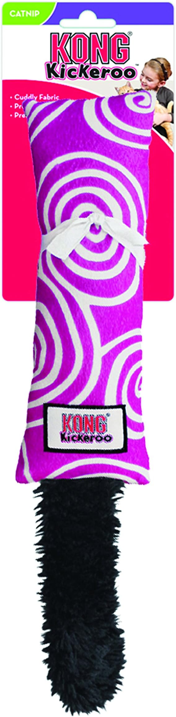 KONG Kickeroo Swirl Cat Toy – Plush with Crinkle Sound, Soft Catnip Toy for Indoor Cats – Assorted Colors