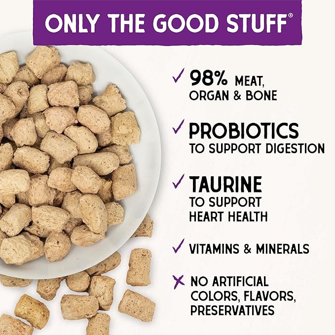 Stella & Chewy's Freeze-Dried Raw Cat Dinner Morsels - Premium Chicken Recipe with 98% Cage-Free Meat & Organs - Natural Grain-Free Cat & Kitten Food - Made in USA - 1 oz (Pack of 6)