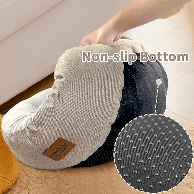 CLAYCLAY Cozy Round Cat Bed – Soft, Comfortable Cushion for Cats & Kittens – Non-Slip, Machine Washable, Plush Sleep Bed for Cats, Ideal for Resting & Napping up to 20lbs