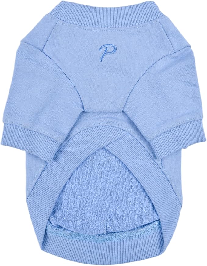 Puppia Zaid Dog Shirt Round NeckTrendy Fashionable Cute Dog Apparel for Small and Medium Dogs, Blue, Large