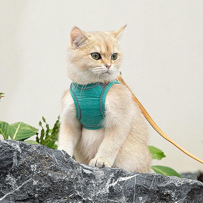 Cat Harness and Leash, Cat Harness Escape Proof, Soft Adjustable Cat Leash Breathable Comfortable Vest Easy to Wear, Easy Walk Leash for Small Medium Cats Kittens for Indoor Outdoor (Pink, XL)