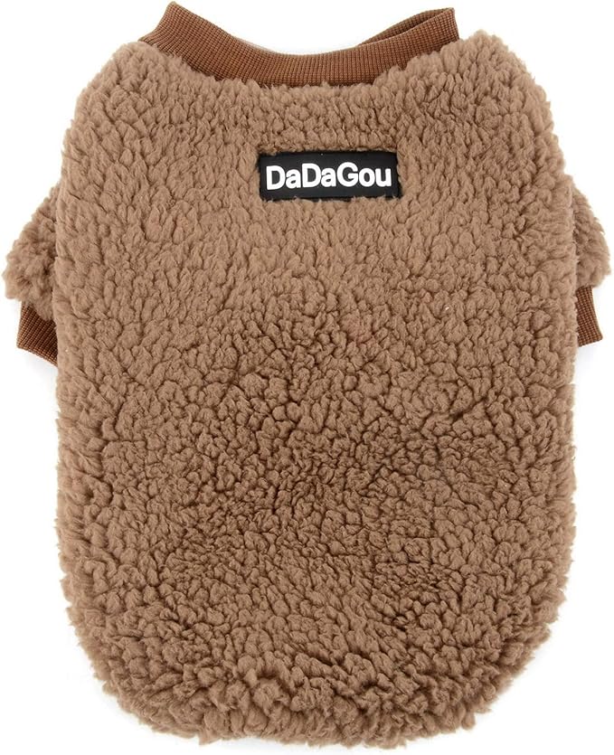 Zunea Sherpa Small Dog Sweater Coat Winter Fleece Puppy Clothes Warm Chihuahua Jacket Jumper Clothing Fall Pet Cat Doggy Boy Girl Shirt Apparel for Cold Weather Brown S