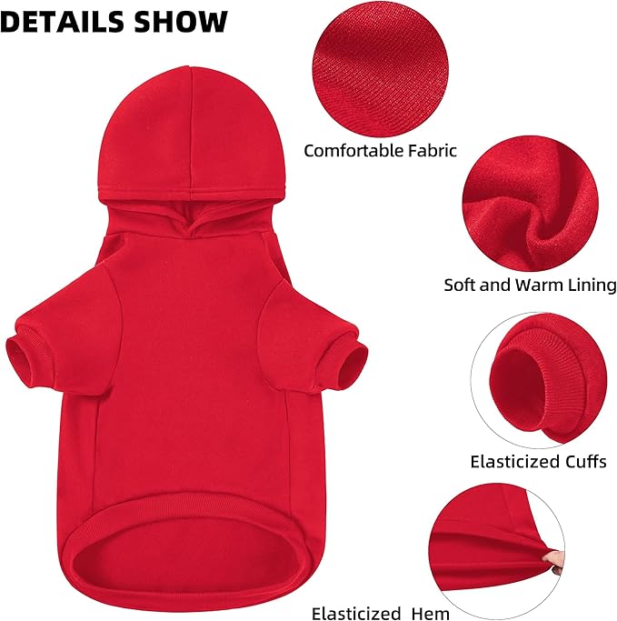 Dog Sweater Dog Hoodie Cold Weather Coat Hooded Sweatshirt for Puppies,Cats, Small Medium Large Dogs (Red(I Love My Dad), XX-Large)