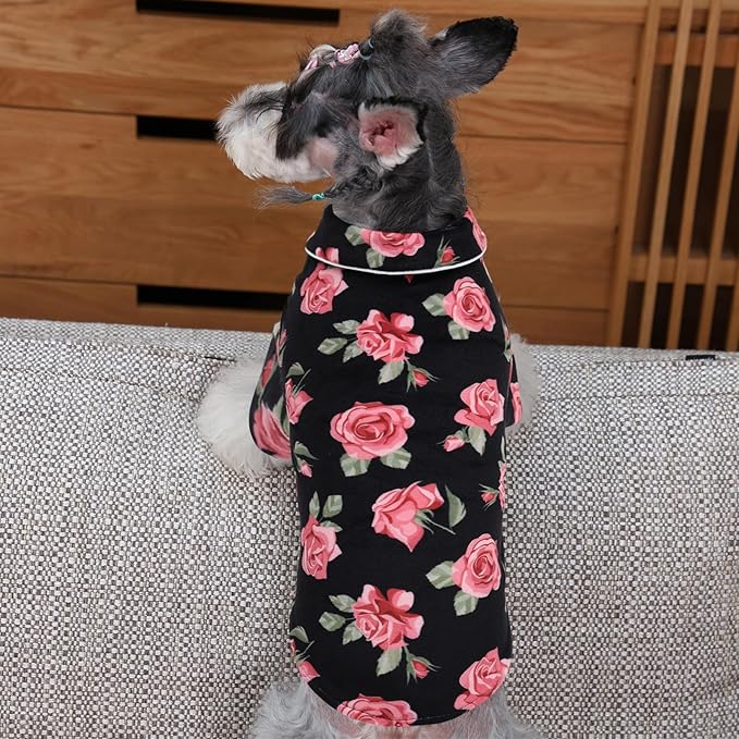 CuteBone Two-Leg Velvet Pet Pajamas Girl Dog Clothes - Soft, Cozy, and Stretchy Boy Pjs for Small, Medium Dogs and Cats Winter Sleepwear Apparel LTP05M