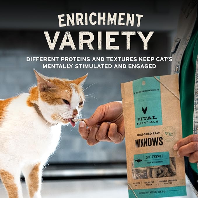 Vital Essentials Freeze Dried Cat Treats | Ahi Tuna Bites, Single Protein | Premium Quality | Grain Free, Crunchy Cat Treats, 1.1 oz Bag