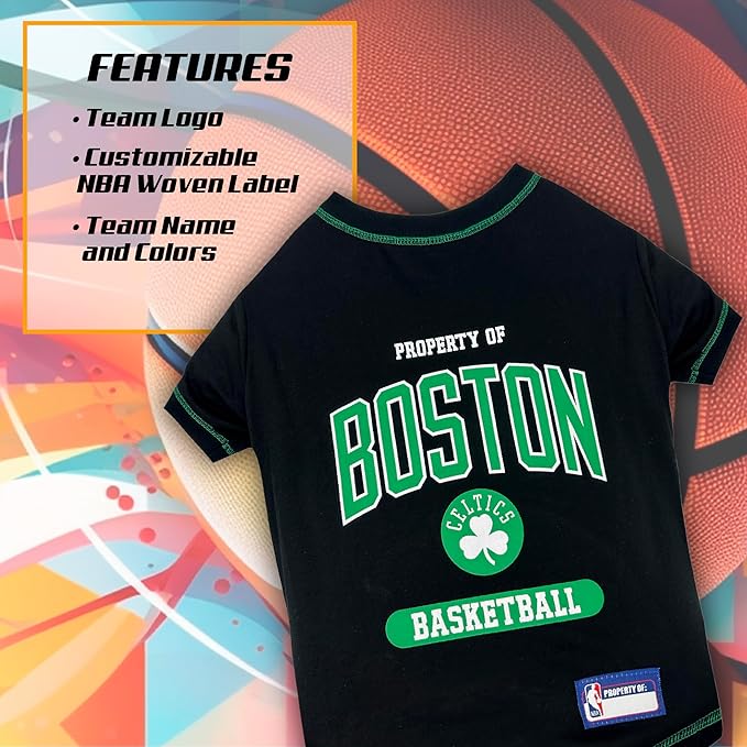 Pets First NBA Dog T-Shirt - Boston Celtics, Soft, Breathable, Stretchable & Washable Pet T-Shirt XL