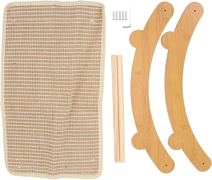 Cat Hammock Chair Scratch Cat Scratching Hammock Wooden Cat Rest Lounge Bed Portable Beach Chair Cat Hammock Furniture Protector Cat Scratcher Bed for Home (Large)