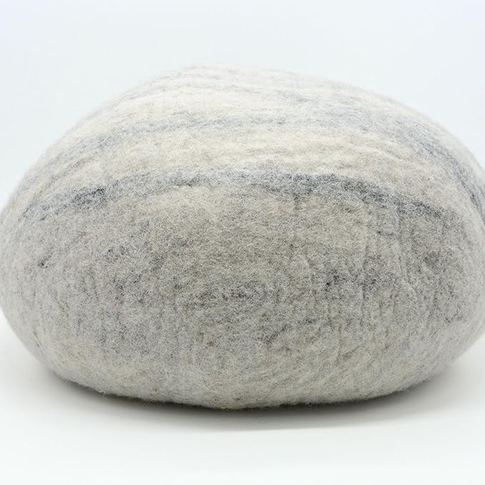 Handmade Wool Cat Bed for Cats Upto 18 pounds- Round Cat House- Premium Quality Cat Caves Free from Harmful Dyes (White, 50 cm)