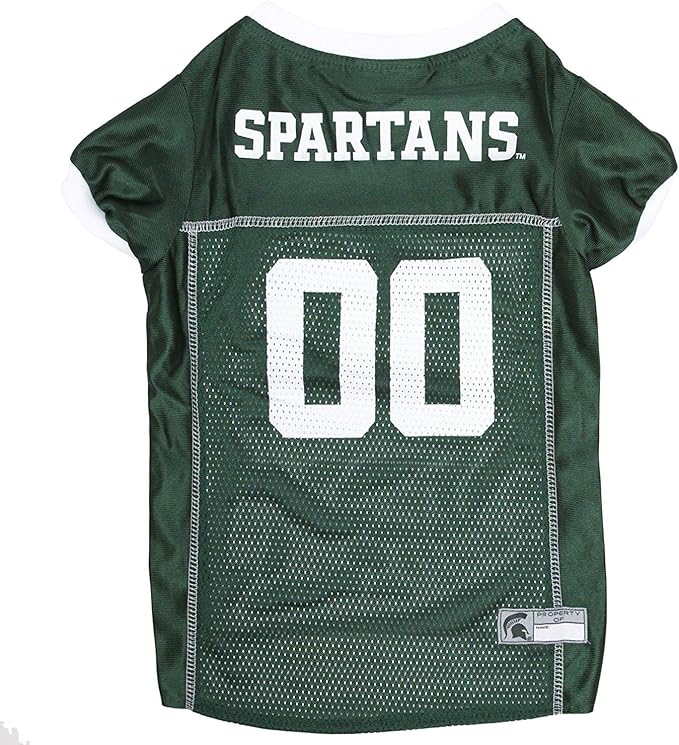 Pets First NCAA College Michigan State Spartans Mesh Jersey for DOGS & CATS, Medium. Licensed Dog Jersey with your Favorite Football/Basketball College Team