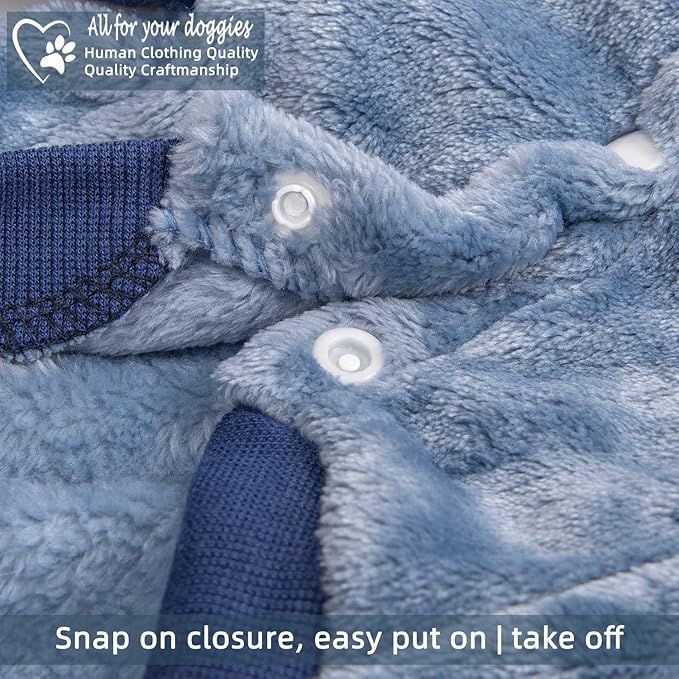 FabriCastle Dog Hoodie Sweater for Small Dogs Boy and Girl, Small Dog Clothes XS XXS Puppy Sweatshirt, Pet Outfit, Cat Clothing Super Soft Warm Snap On Closure (Blue-Navy, Medium)
