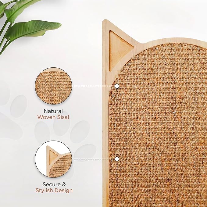 Wall Mounted Cat Scratcher - Vertical Mounted Cat Scratcher - Stylish Indoor Cat Scratching Board and Furniture - Cat Wall Furniture