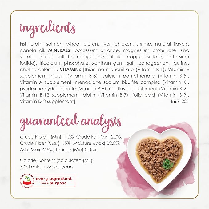 Fancy Feast Purina Wet Cat Food Gourmet Naturals Wild Alaskan Salmon and Shrimp Recipe in Wet Cat Food Gravy - 3 oz. Cans,(Pack of 24)