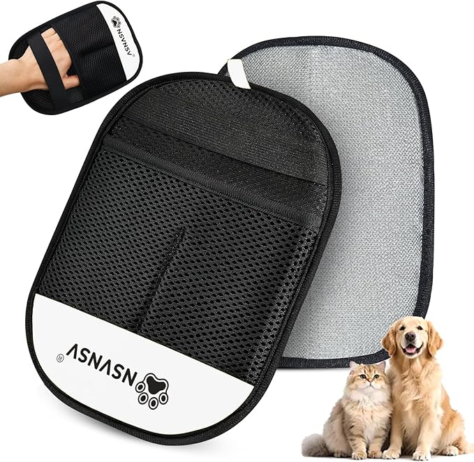 NSVNSV Pet Hair Remover Glove, Electrostatic Pet Hair Remover Glove for Cats Dogs, Reusable Magic Brush Pet Hair Remover for Bed, Clothing, Couch, Carpet, Car Seat