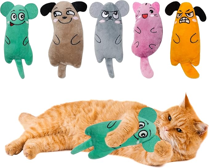 5pcs Catnip Toys, Fun Cat Toys, Bite Resistant, Indoor Cartoon Cat Toys for Cats, Cat Chew Toys