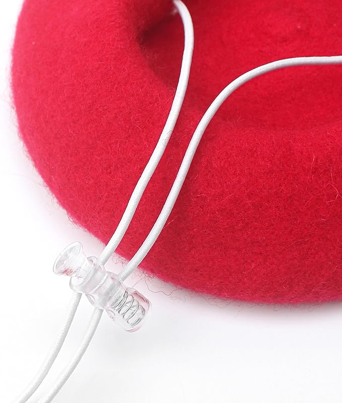 Dog Beret for Small Dogs Cat Doll, Colorful Wool Mini Cap Creative Accessories Costume French Mushroom Artist Fedora Hat Beanies Solid Color Pet Headwear Christmas Hair Accessory Photo Props (Red)