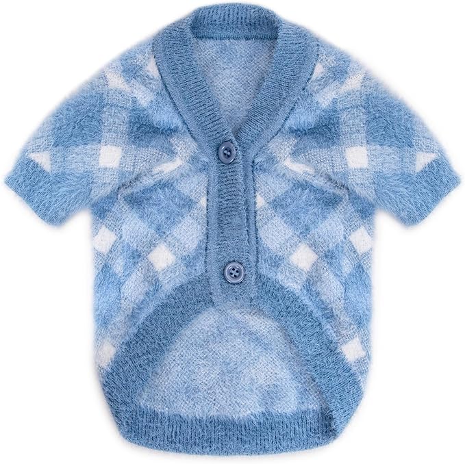 Dog Sweater, Sweaters for Small Dogs, Warm Soft Pet Clothes for Puppy, Medium Large Cat, Dogs Girl or Boy, Dog Shirt for Winter Christmas (Blue, X-Small)
