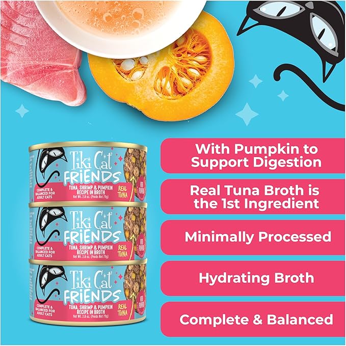 Tiki Cat Friends Tuna, Shrimp & Pumpkin, 2.8 oz. Can (12 Count)