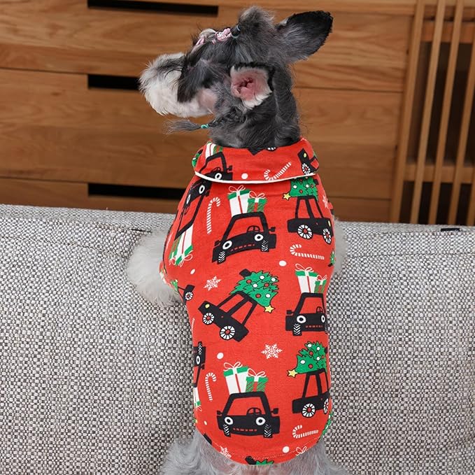 CuteBone Two-Leg Velvet Pet Christmas Pajamas Girl Dog Clothes - Soft, Cozy, and Stretchy Boy Pjs for Small, Medium Dogs and Cats Winter Sleepwear Apparel LTP16XL