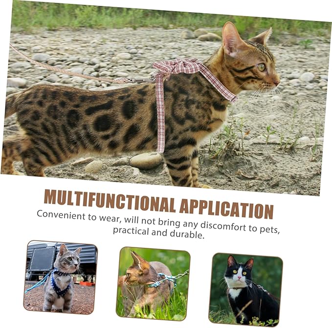 Abaodam Adjustable Cat Harness and Leash Set Escape PET Vest Reflective Straps for Kittens and Cats Soft and Comfortable Walking Gear