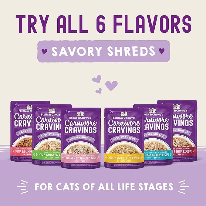 Stella & Chewy's Carnivore Cravings Wet Cat Food - Premium Pouches - Grain Free, High Protein Chicken & Salmon - Perfect for Picky Eaters - Complete Meal or Topper (2.8 oz, 12 Pack)