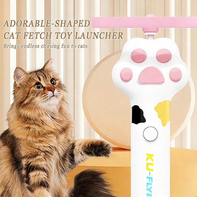 10PCs Cat Fetch Toy Discs,Interactive Flying Cat Toy with 10 Flying Saucer for Pet Kitten and Dog Playing,Interactive Hunting Tracking Chasing Training Toys for Indoor Outdoor (Only Flying Propellers)