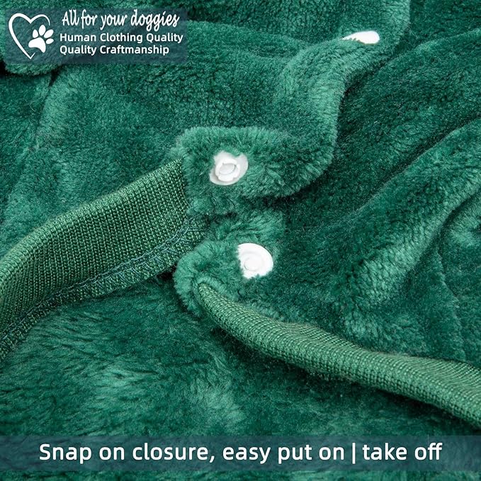 FabriCastle Dog Hoodie Sweater for Small Dogs Boy and Girl, Dog Clothes XS XXS Puppy Sweatshirt, Pet Outfit, Cat Clothing Super Soft Warm Snap On Closure (Dark Green, XX-Small)