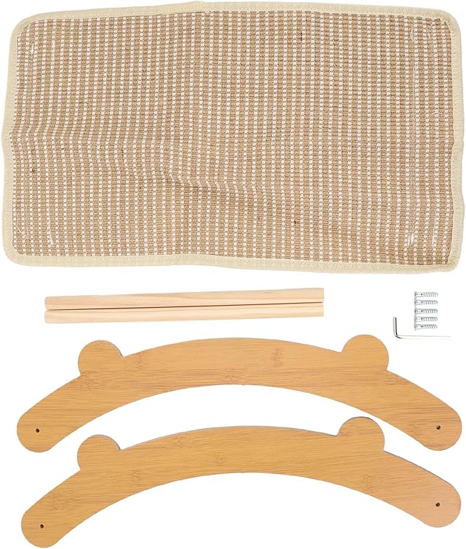 Cat Hammock Chair Scratch Cat Scratching Hammock Wooden Cat Rest Lounge Bed Portable Beach Chair Cat Hammock Furniture Protector Cat Scratcher Bed for Home (Medium)