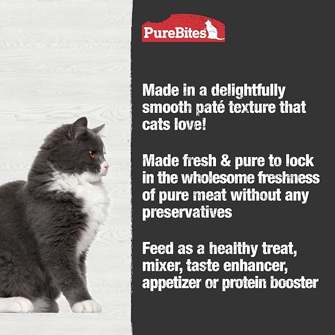 PureBites 100% Pure Chicken Pate Cat Treat | 2.5oz can | only 1 Ingredient | case of 12