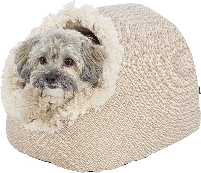 TRIXIE Boho Cat Cave, Stylish Bed with Reversible Cushion for Cats and Dogs, A Perfect Retreat for Kitties and Pups, Beige