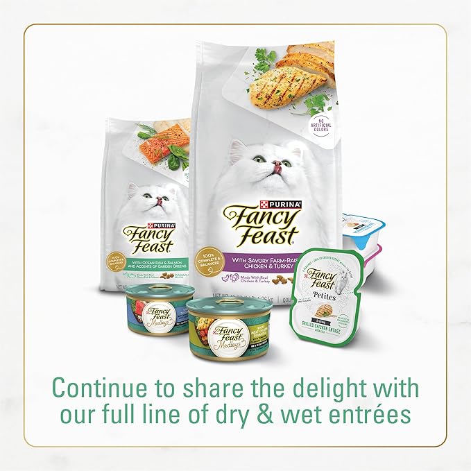 Fancy Feast Purina Dry Cat Food with Ocean Fish, Salmon, and Garden Greens Accents - 7 lb. Bag (Pack of 2)
