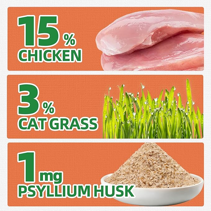 Just Try 16 OZ Hairball Support Cat Treats Hairball Removal Chicken Flavor Healthy Cat Snacks Training Biscuits
