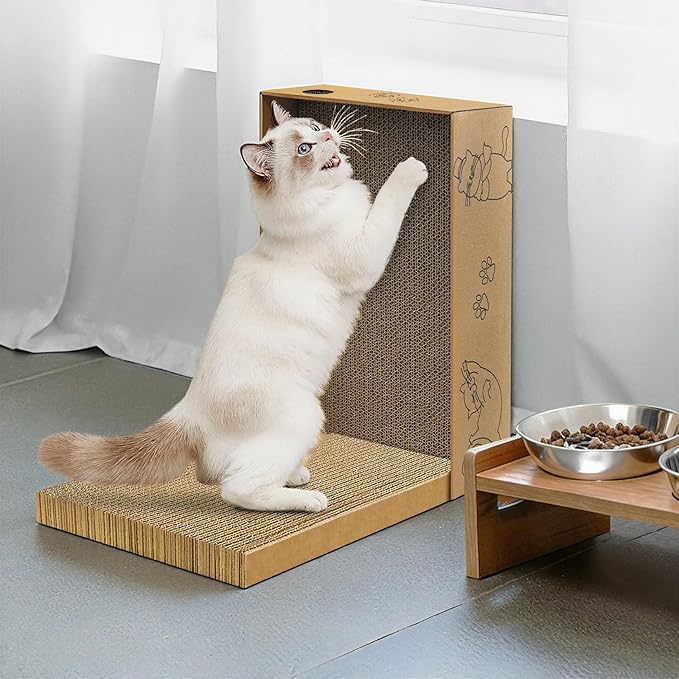 Cat Scratcher, 5 Packs in 1 Cardboard Box Cat Scratching Pad for Indoor Cats and Kitten, Cat Scratch Pad to Protect Furniture, Large Size