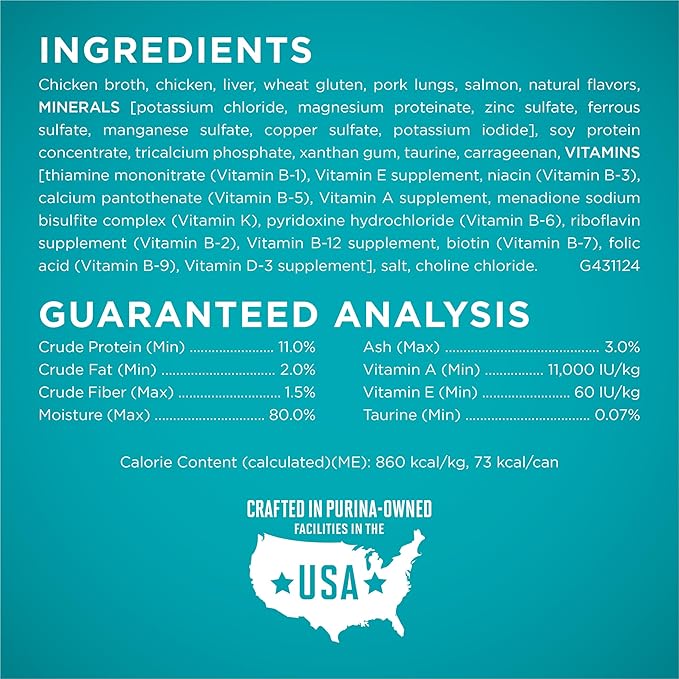 Purina ONE Natural High Protein Cat Food, Chicken Recipe in Wet Cat Food Gravy - (Pack of 48) 3 oz. Pull-Top Cans