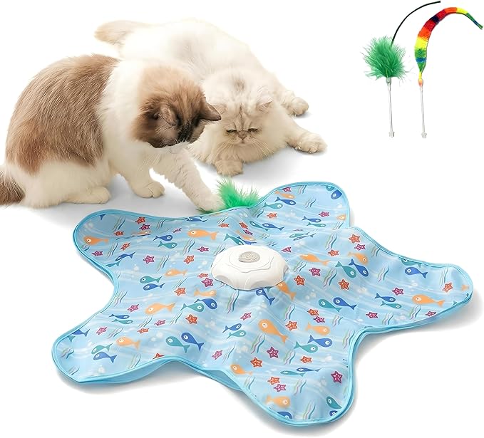 Hide and Seek Interactive Cat Toy, 5-Hole Motion Activated Bird Sound USB Rechargeable Puzzle Toy, Automatic Mental Stimulation for Indoor Cats & Multi-Cat Play